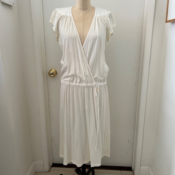 Cream Wrap Top Drawstring Beach Dress - Picture 1 of 7